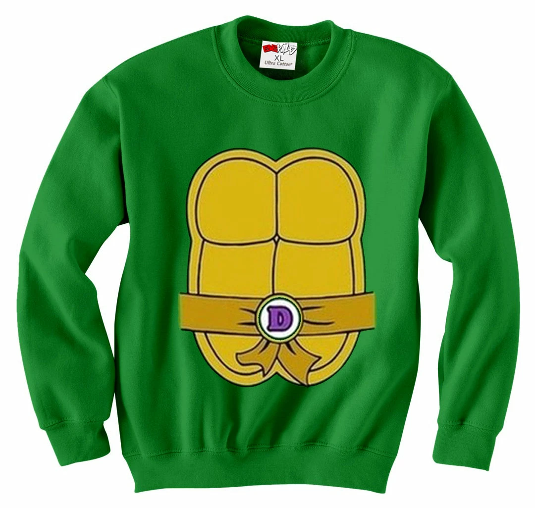 Bewild Halloween Prints Turtle Costume With Letter Buckle Crewneck Sweatshirt 8 Bewild Halloween Prints Turtle Costume With Letter Buckle Crewneck Sweatshirt