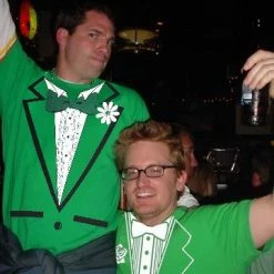 Bewild Men's T-Shirts Tuxedo Shirt - Men's Irish Green Tuxedo T-Shirt With Ruffles