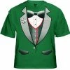 Bewild Tuxedo Shirts - 4 Leaf Clover Lapel Men's Tuxedo T-Shirt Men's T-Shirts