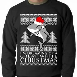 Bewild Holiday Prints Great White Christmas Crewneck Sweatshirt