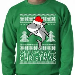 Bewild Holiday Prints Great White Christmas Crewneck Sweatshirt