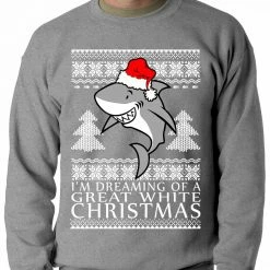 Bewild Holiday Prints Great White Christmas Crewneck Sweatshirt