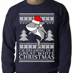 Bewild Holiday Prints Great White Christmas Crewneck Sweatshirt