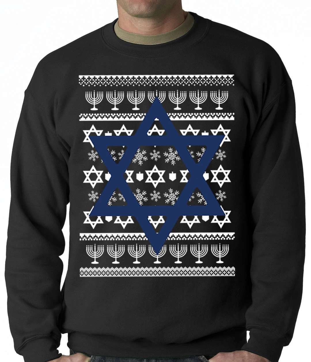 Bewild Jewish Star Hanukkah Crewneck Sweatshirt 5 Bewild Jewish Star Hanukkah Crewneck Sweatshirt