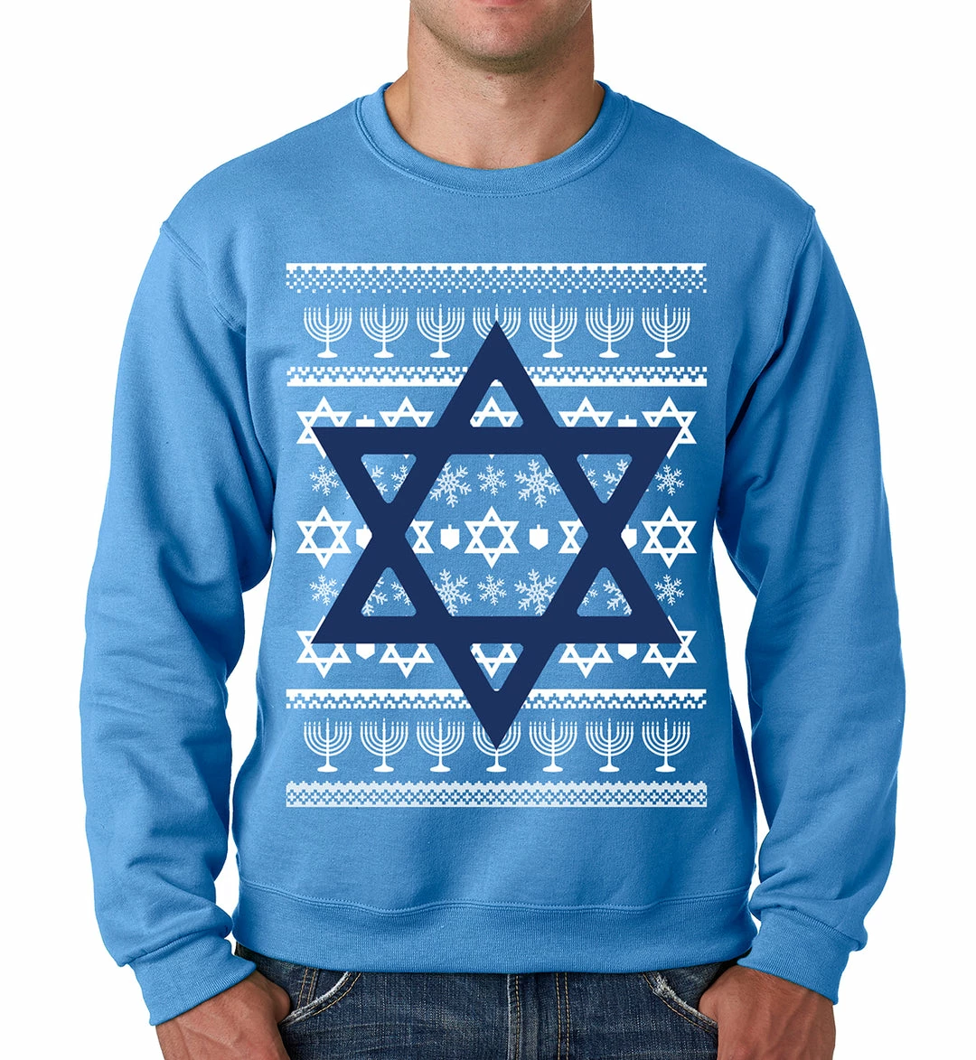 Bewild Jewish Star Hanukkah Crewneck Sweatshirt 4 Bewild Jewish Star Hanukkah Crewneck Sweatshirt