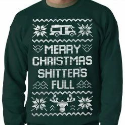 Bewild Ugly Christmas Sweater - Merry Christmas Shitters Full Ugly Adult Crewneck