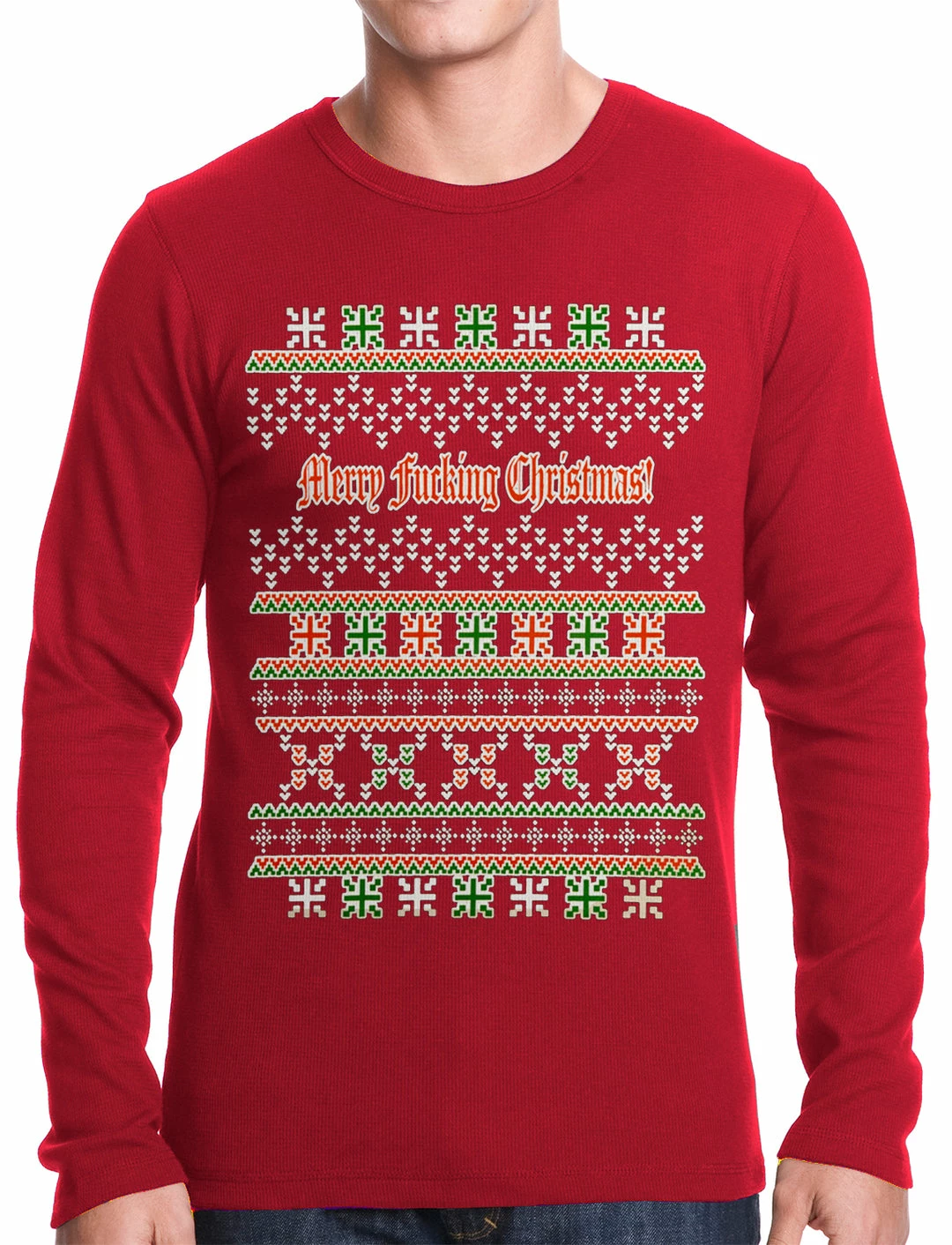 Bewild Holiday Prints Ugly Christmas Thermal - Merry F*cking Christmas Thermal Shirt 4 Bewild Holiday Prints Ugly Christmas Thermal - Merry F*cking Christmas Thermal Shirt