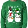 Bewild Mr. And Mrs. Perverted Snowman Ugly Christmas Sweater Crewneck Sweatshirt Holiday Prints