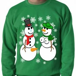 Bewild Mr. And Mrs. Perverted Snowman Ugly Christmas Sweater Crewneck Sweatshirt Holiday Prints