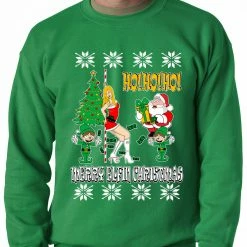 Bewild Santa And The Stripper Crewneck Sweatshirt Holiday Prints