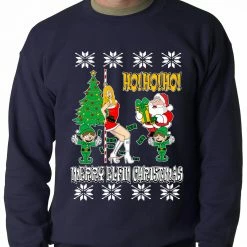 Bewild Santa And The Stripper Crewneck Sweatshirt Holiday Prints