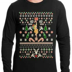 Bewild Holiday Prints Ugly Christmas Thermal - Sexy Girl Stripper Pole Thermal Shirt 7 Bewild Holiday Prints Ugly Christmas Thermal - Sexy Girl Stripper Pole Thermal Shirt