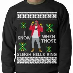 Bewild I Know When Those Sleigh Bells Ring Adult Crewneck Holiday Prints