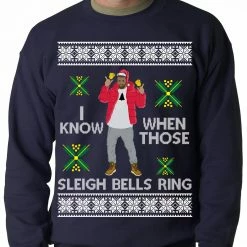 Bewild I Know When Those Sleigh Bells Ring Adult Crewneck Holiday Prints