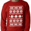 Bewild Holiday Prints Ugly Christmas Sweater - Snowflake HO HO HO Adult Crewneck