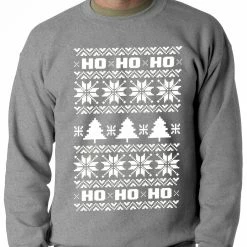 Bewild Holiday Prints Ugly Christmas Sweater - Snowflake HO HO HO Adult Crewneck