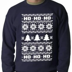 Bewild Holiday Prints Ugly Christmas Sweater - Snowflake HO HO HO Adult Crewneck