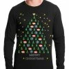 Bewild Holiday Prints Ugly Christmas Thermal - Emoji Christmas Tree Ugly Christmas Thermal Shirt
