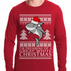 Bewild Great White Shark Christmas Thermal Shirt