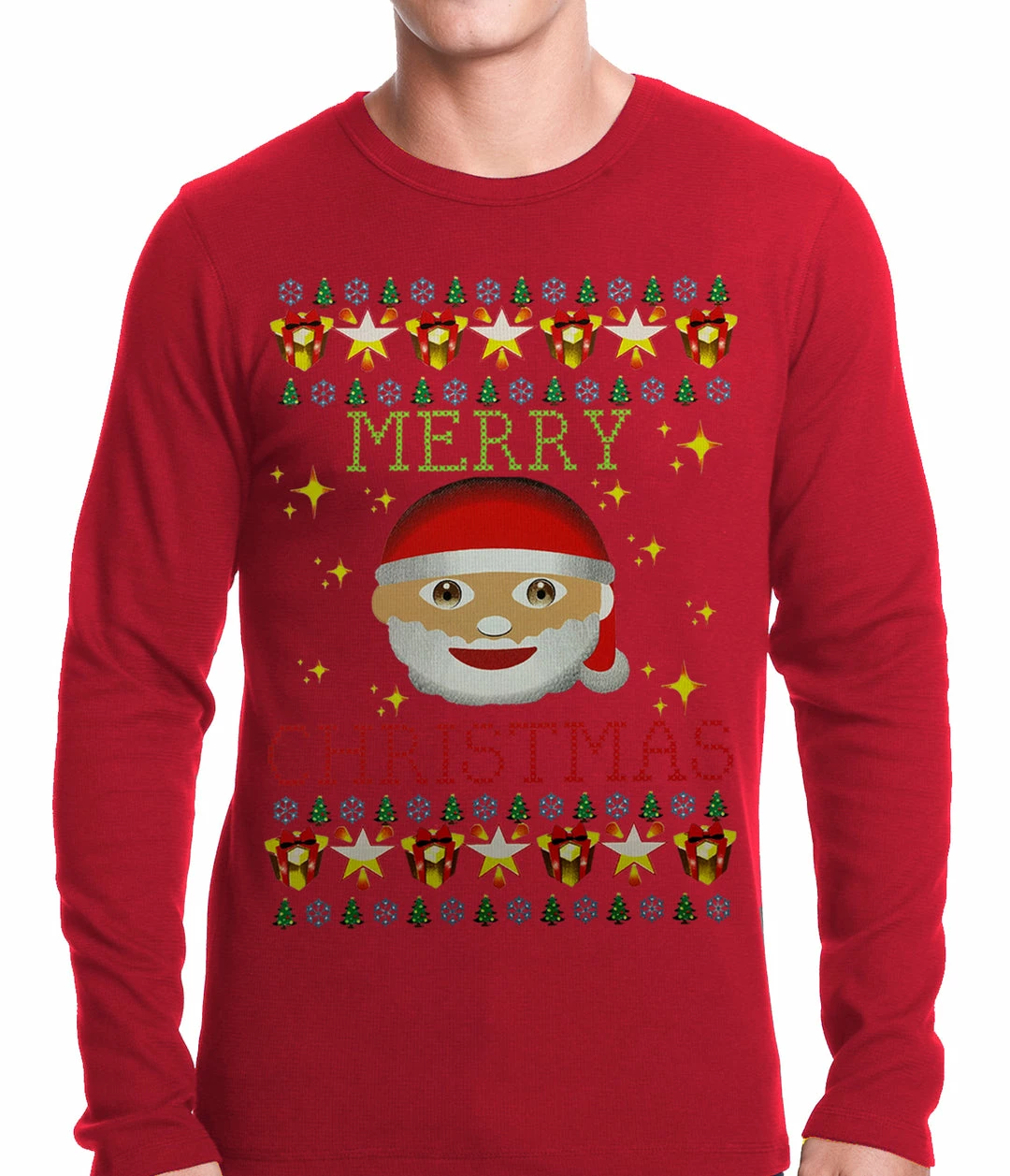 Bewild Holiday Prints Ugly Christmas Thermal - Ugly Christmas Tee - Emoji Santa Ugly Christmas Thermal Shirt 5 Bewild Holiday Prints Ugly Christmas Thermal - Ugly Christmas Tee - Emoji Santa Ugly Christmas Thermal Shirt