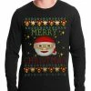 Bewild Holiday Prints Ugly Christmas Thermal - Ugly Christmas Tee - Emoji Santa Ugly Christmas Thermal Shirt