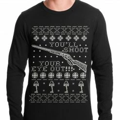 Bewild Holiday Prints Ugly Christmas Thermal - You'll Shoot Your Eye Out Ugly Christmas Thermal Shirt