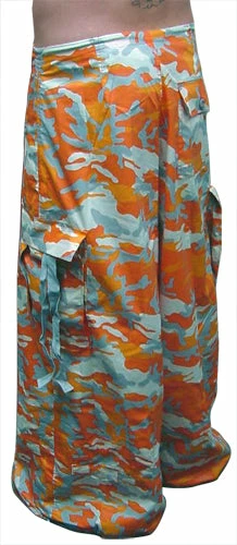 Bewild Unisex 40 " Wide Leg UFO Pants (Orange Camo)