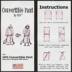 Bewild Zip Off UFO Unisex Basic UFO Pants W/ Zip Off Legs To Shorts (Black)