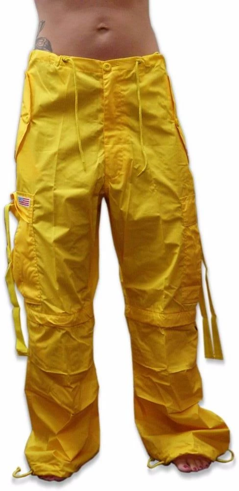 Bewild Unisex Basic UFO Pants W/ Zip Off Legs To Shorts (Yellow) 4 Bewild Unisex Basic UFO Pants W/ Zip Off Legs To Shorts (Yellow)