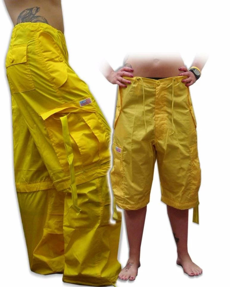 Bewild Unisex Basic UFO Pants W/ Zip Off Legs To Shorts (Yellow) 9 Bewild Unisex Basic UFO Pants W/ Zip Off Legs To Shorts (Yellow)