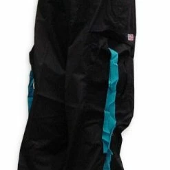Bewild Unisex Basic UFO Pants With Expandable Bottoms (Black/Turquoise) Expandable Bottom UFO