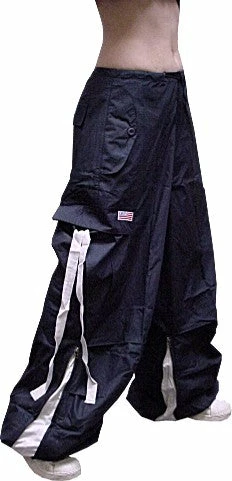 Bewild Unisex Basic UFO Pants With Expandable Bottoms (Navy) Expandable Bottom UFO