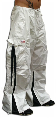 Bewild Unisex Basic UFO Pants With Expandable Bottoms (White / Black)