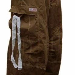 Bewild Unisex UFO Pants With Contrast Color (Brown/White)