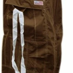 Bewild Unisex UFO Pants With Contrast Color (Brown/White)