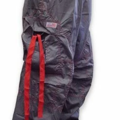 Bewild Basic Unisex UFO Unisex UFO Pants With Contrast Color (Grey/Red)