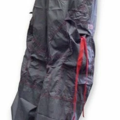 Bewild Basic Unisex UFO Unisex UFO Pants With Contrast Color (Grey/Red)