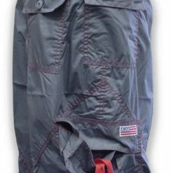 Bewild Basic Unisex UFO Unisex UFO Pants With Contrast Color (Grey/Red)