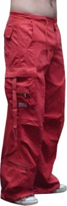 Bewild Basic Unisex UFO Unisex UFO Slim Fit Cantiene Pants (Red)