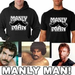 Bewild Cool Funny & Offensive Manly Man Mustache Adult Hoodie