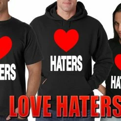 Bewild Cool Funny & Offensive Love Haters Adult Hoodie