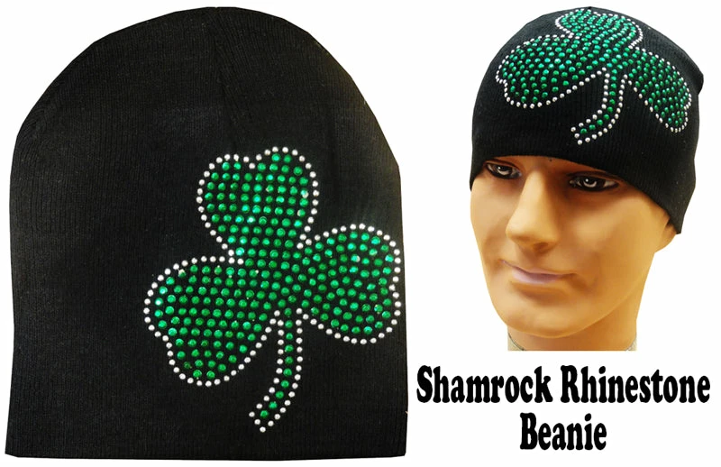 Bewild St. Patrick's Day Rhinestone Shamrock Beanie Beanies & Headspins 10 Bewild St. Patrick's Day Rhinestone Shamrock Beanie Beanies & Headspins