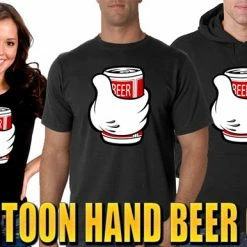 Bewild Cool Funny & Offensive Cartoon Hand Beer Can Girl's T-Shirt