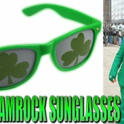 Bewild St. Patrick's Day Green Wayfarer Shamrock Sunglasses