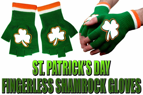 Bewild St. Patrick's Day Fingerless Shamrock Gloves (Pair) Accessories 10 Bewild St. Patrick's Day Fingerless Shamrock Gloves (Pair) Accessories