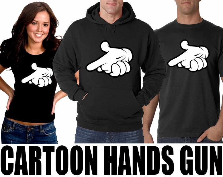 Bewild Cartoon Hands Gun Girl's T-Shirt 12 Bewild Cartoon Hands Gun Girl's T-Shirt