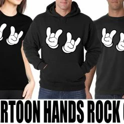 Bewild Cartoon Hands Rock On Girl's T-Shirt