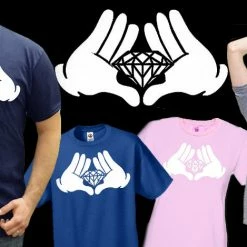 Bewild Cool Funny & Offensive Diamond Cartoon Hands Girl's T-Shirt