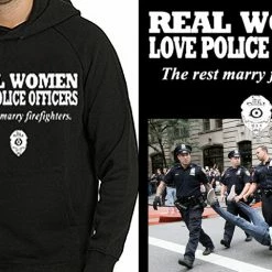 Bewild Real Women Love Police Officers Adult Hoodie Positive Reinforcement