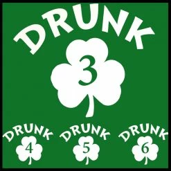 Bewild Men's T-Shirts Irish Shamrock Drunk Men's T-Shirt (Kelly Green)